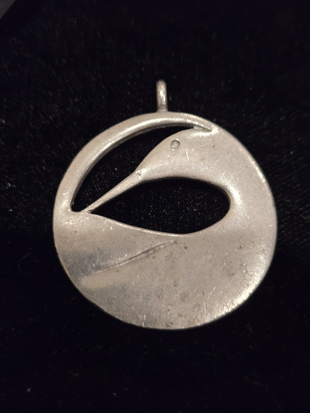 Vintage Kenneth Kantro Pewter Pendant "Preening Loon"